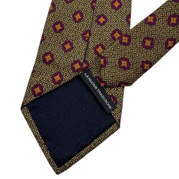 ETRO Brown/Purple Geometric Silk LUXURY Tie ITALY - Picture 5 of 5
